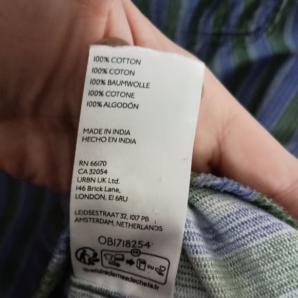 BDG Men's Corduroy Green and Blue Striped Shirt_Large - Picture 9 of 9